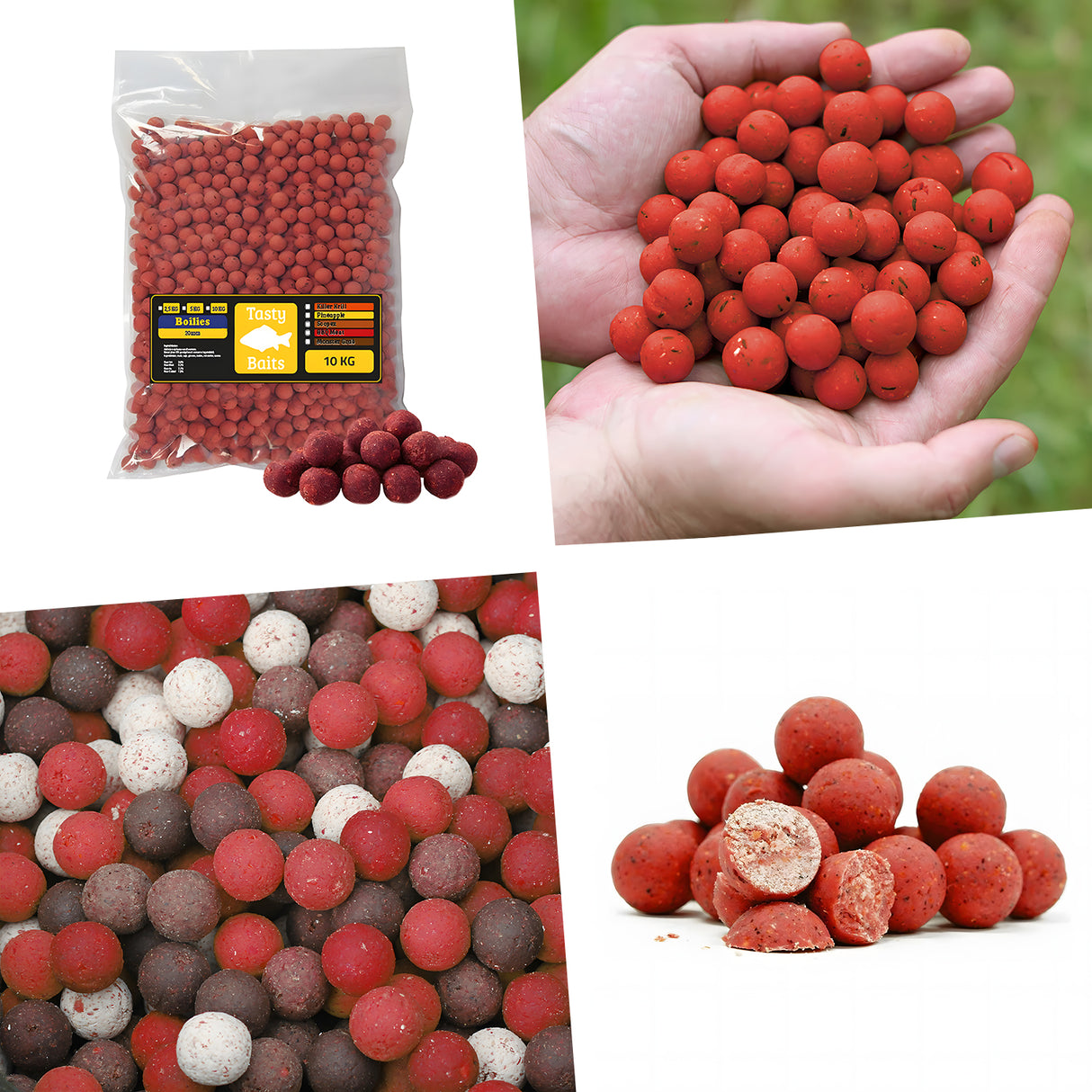 Tasty Baits Erdbeere Boilies – 20 mm – 10 kg Karpfenköder