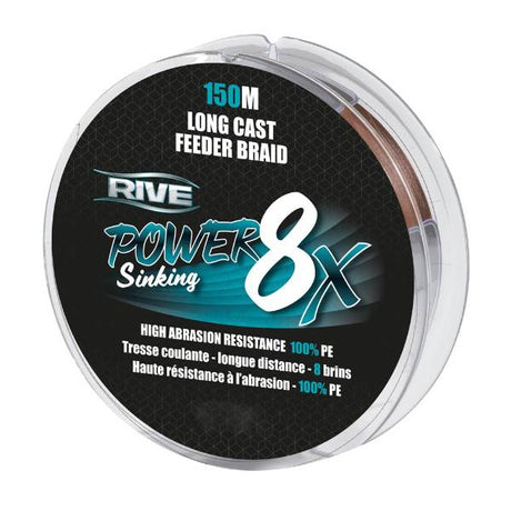 Rive Power Sinking Feeder Geflochtene Schnur 8x 0.16mm 150m Braun