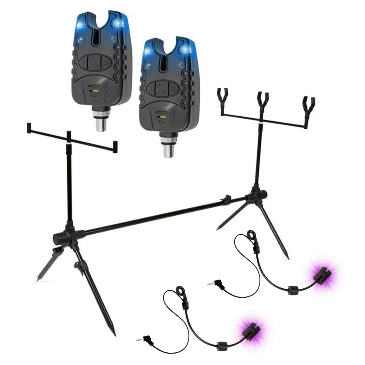 X2 Base Rodpod Set – 2 Bissanzeiger, 2 Swinger – Karpfenangeln