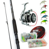 Spinning Starter Set with Rod, Reel, Bag, and Landing Net Set