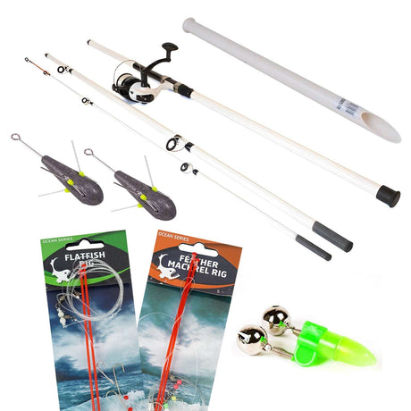 FishXpro Strandruten-Set – Rute, Rolle, Bleie & Rigs
