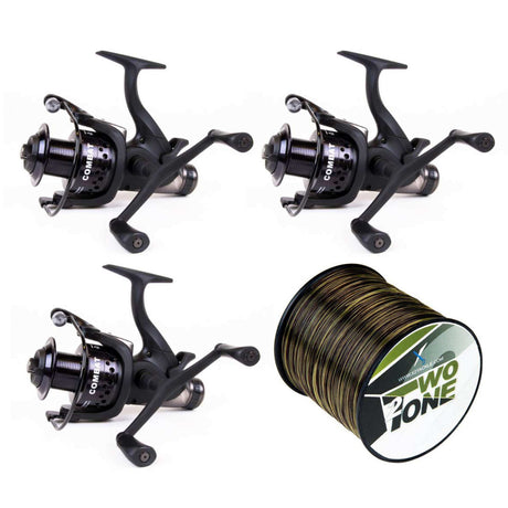 X2 Combat Runner 3 Rollenset – Karpfenrolle – 3 Rollen + Schnur