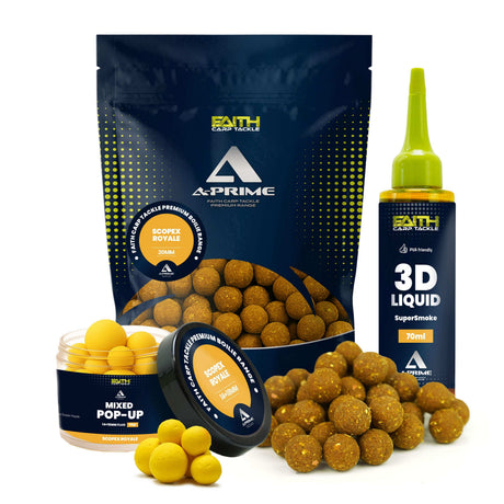 Faith Karpfen Komplettset mit Rute Rolle Schnur Boilies und Rig