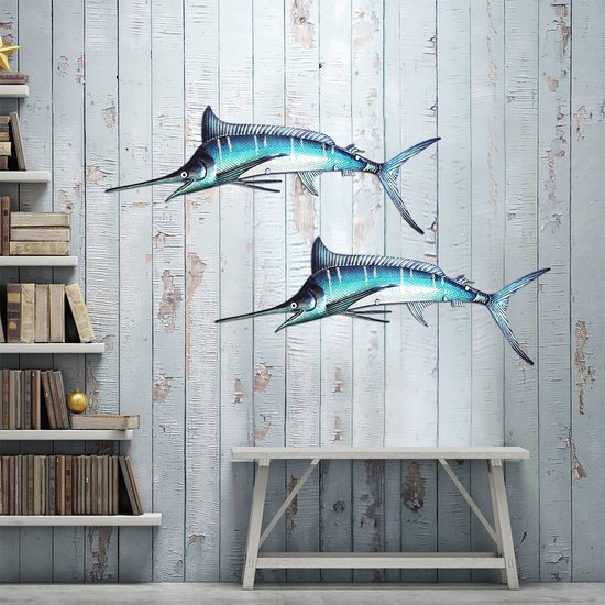 Eurocatch Marlin Wanddekoration 95cm 3D Metall & Glas Kunst