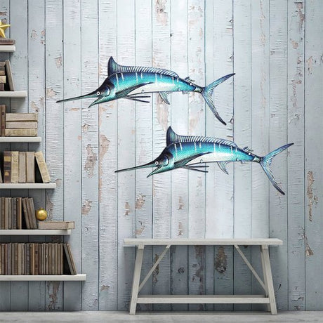 Eurocatch Marlin Wanddekoration 95cm 3D Metall & Glas Kunst