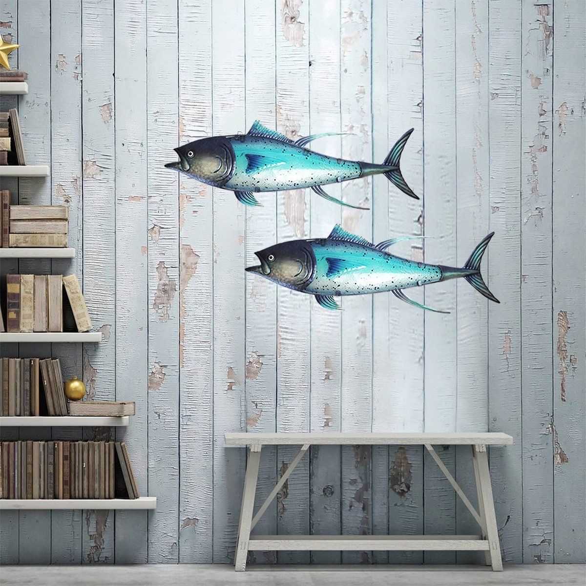 Eurocatch Thunfisch Wanddekoration 80x27 cm – 3D Metall & Glas