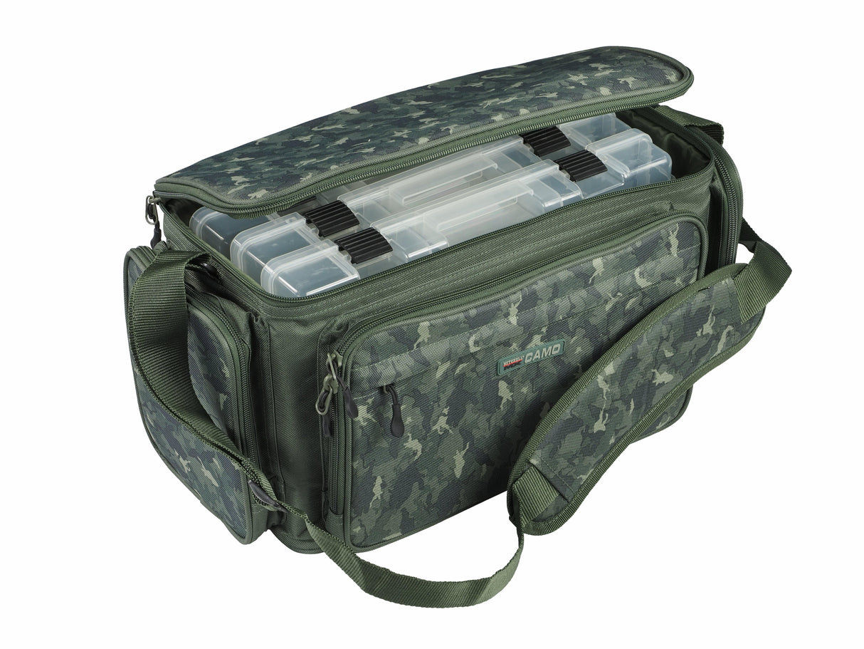 Mitchell MX Camo Tackle Stacker Tasche M – inkl. 3 Boxen